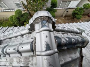 東大阪市にて瓦屋根の補修・漆喰工事 施工前